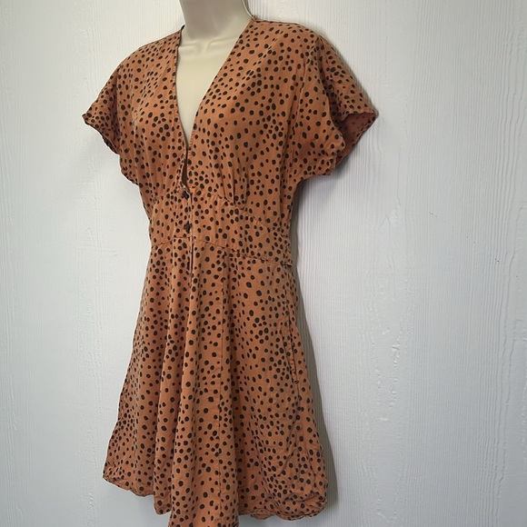 Marine Layer - Camila Abstract Cheetah Print Button Down Mini Dress Size Medium - Picture 8 of 13
